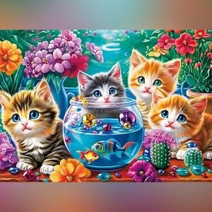 300 piece Cat Kittens Puzzle Colorful Kittens